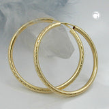 Creole 37mm Drahtcreole vergoldet diamantiert bicolor Silber 925