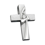 Anhänger, Kreuz mit Zirkonia, Silber 92