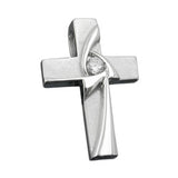 Anhänger, Kreuz mit Zirkonia, Silber 92