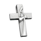 Anhänger, Kreuz mit Zirkonia, Silber 92
