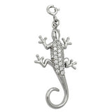 Anhänger 35x19mm Charm Lurch mit Zirkonias glänzend rhodiniert Silber 925
