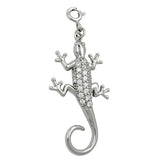 Anhänger 35x19mm Charm Lurch mit Zirkonias glänzend rhodiniert Silber 925