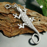 Anhänger 35x19mm Charm Lurch mit Zirkonias glänzend rhodiniert Silber 925