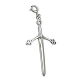 Anhänger 33x20mm Charm Schwert glänzend rhodiniert Silber 925