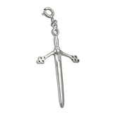 Anhänger 33x20mm Charm Schwert glänzend rhodiniert Silber 925