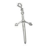 Anhänger 33x20mm Charm Schwert glänzend rhodiniert Silber 925