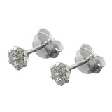 Stecker 4mm Zirkonia weiß Silber 925