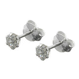 Stecker 4mm Zirkonia weiß Silber 925