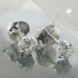 Stecker 4mm Zirkonia weiß Silber 925
