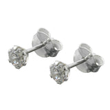Stecker 4mm Zirkonia weiß Silber 925