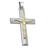 Anhänger Kreuz Jesus bicolor, Silber 925