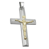 Anhänger Kreuz Jesus bicolor, Silber 925