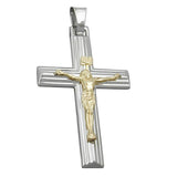 Anhänger Kreuz Jesus bicolor, Silber 925