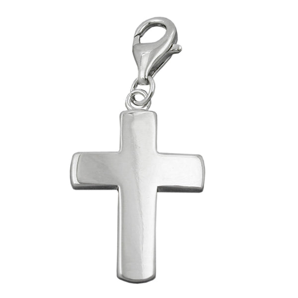 Anhänger, Charm, Kreuz, Silber 925