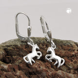 Ohrbrisur Ohrhänger Ohrringe 23x9mm Pferde rechts/links glänzend Silber 925