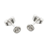 Stecker 3,5mm Zirkonia weiß rund gefasst Silber 925