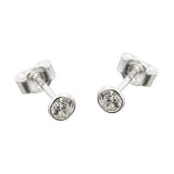 Stecker 3,5mm Zirkonia weiß rund gefasst Silber 925