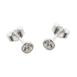 Stecker 3,5mm Zirkonia weiß rund gefasst Silber 925