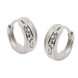 Creole 11x5mm Zirkonia matt-glänzend Silber 925