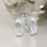 Creole 11x5mm Zirkonia matt-glänzend Silber 925