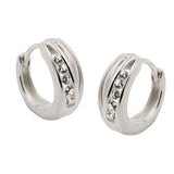Creole 11x5mm Zirkonia matt-glänzend Silber 925