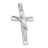 Anhänger 24x15mm Kreuz mit Jesus matt glänzend Silber 925