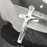 Anhänger 24x15mm Kreuz mit Jesus matt glänzend Silber 925
