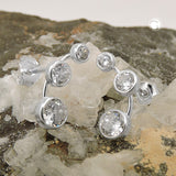 Stecker 16x6mm mit je 3 Zirkonias Silber 925