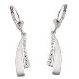 Ohrbrisur Ohrhänger Ohrringe 34x6mm matt-glänzend diamantiert Silber 925