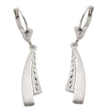 Ohrbrisur Ohrhänger Ohrringe 34x6mm matt-glänzend diamantiert Silber 925