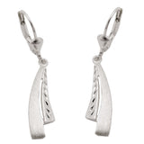 Ohrbrisur Ohrhänger Ohrringe 34x6mm matt-glänzend diamantiert Silber 925