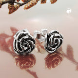 Stecker, Blume, geschwärzt, Silber 925
