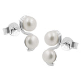 Stecker 11x5mm mit je 2 Zuchtperlen Silber 925