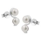 Stecker 11x5mm mit je 2 Zuchtperlen Silber 925