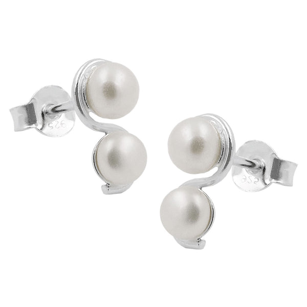 Stecker 11x5mm mit je 2 Zuchtperlen Silber 925