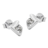 Stecker 7x5mm dreieckig glänzend mit Zirkonia Silber 925