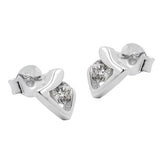 Stecker 7x5mm dreieckig glänzend mit Zirkonia Silber 925