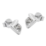Stecker 7x5mm dreieckig glänzend mit Zirkonia Silber 925