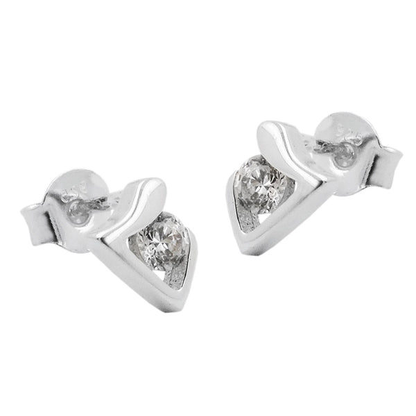 Stecker 7x5mm dreieckig glänzend mit Zirkonia Silber 925