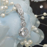 Anhänger 24x6mm mit Zirkonias glänzend rhodiniert Silber 925