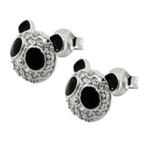Stecker, Pandakopf, Zirkonia, Silber 925