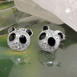 Stecker, Pandakopf, Zirkonia, Silber 925