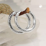 Creole 15mm Drahtcreole mit Steckverschluss diamantiert Silber 925