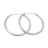 Creole 25mm Drahtcreole mit Steckverschluss diamantiert Silber 925
