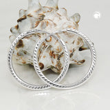 Creole 25mm Drahtcreole mit Steckverschluss diamantiert Silber 925