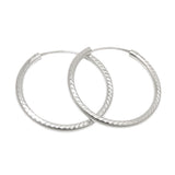 Creole 25mm Drahtcreole mit Steckverschluss diamantiert Silber 925