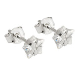 Stecker 6mm Stern Zirkonia weiß Silber 925