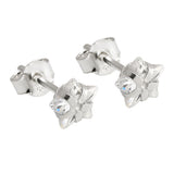 Stecker 6mm Stern Zirkonia weiß Silber 925
