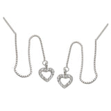 Durchzieher Herz, Zirkonias, Silber 925