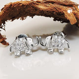Stecker 6x11mm Elefant Zirkonia glänzend rhodiniert Silber 925